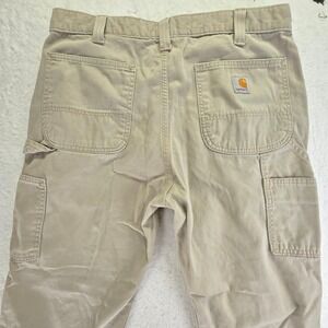 Carhartt Carpenter Utility Tech Pants‎ Mens 34x31 Khaki Dungaree Canvas Durable